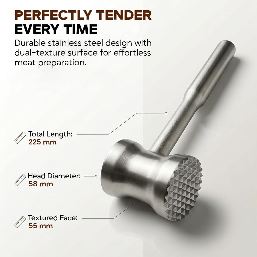 One Source Unlimited tenderizer mallet, flat side for pounding thin chicken cutlets