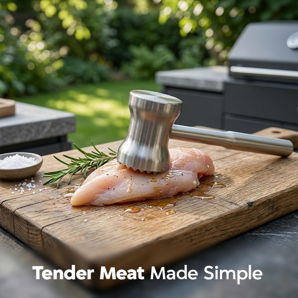 One Source Unlimited tenderizer mallet for crushing garlic, nuts, or ice