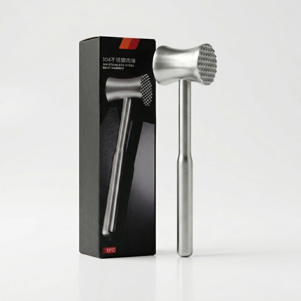 One Source Unlimited tenderizer mallet, textured side, for tenderizing steaks
