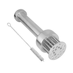 One Source Unlimited stainless steel meat tenderizer with 21 needles for faster marinade absorption.