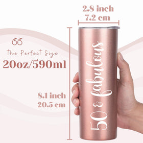 Onebttl 20oz insulated stainless steel tumbler suitable for hot or cold beverages.
