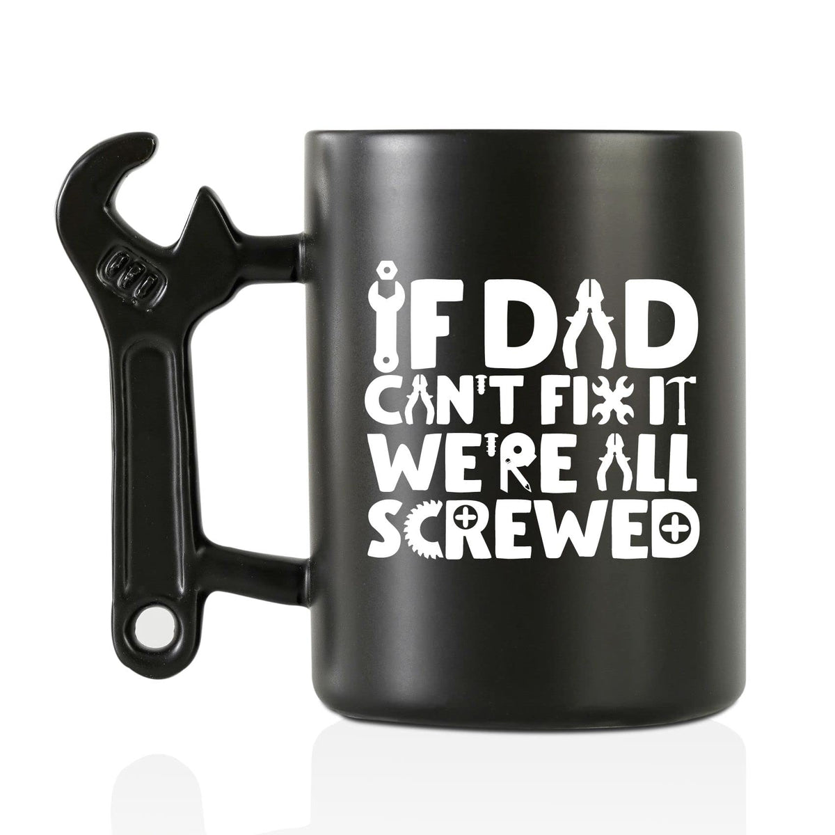 Onebttl coffee mug with wrench-handle on table, ideal for daily use.