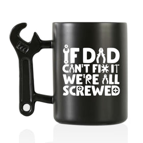Onebttl coffee mug with wrench-handle on table, ideal for daily use.