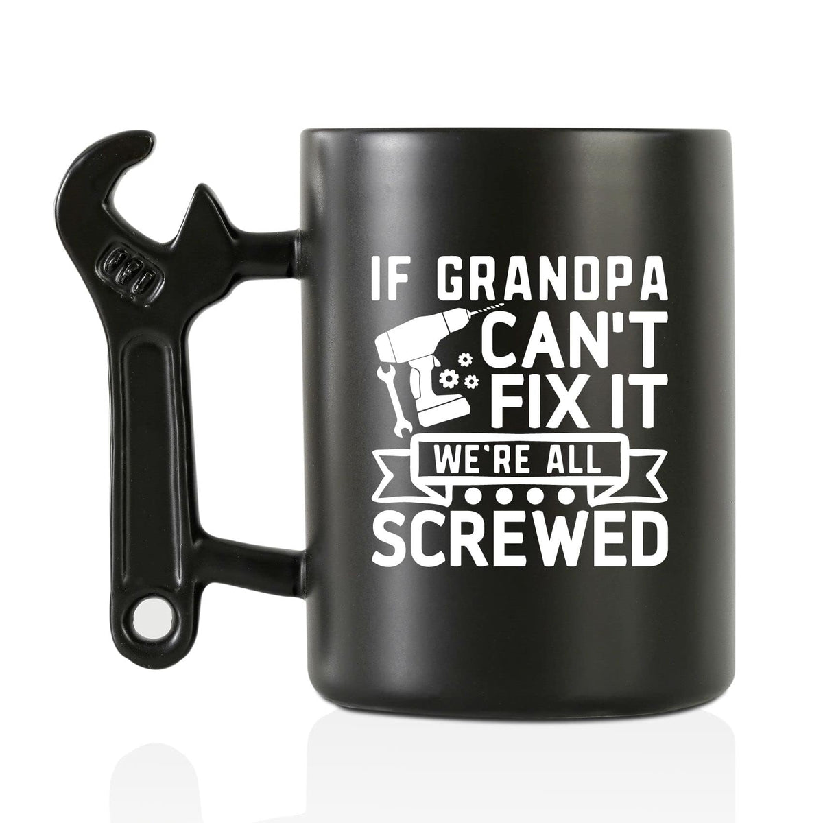 Onebttl grandpa wrench mug handle showing sturdy grip for daily coffee.