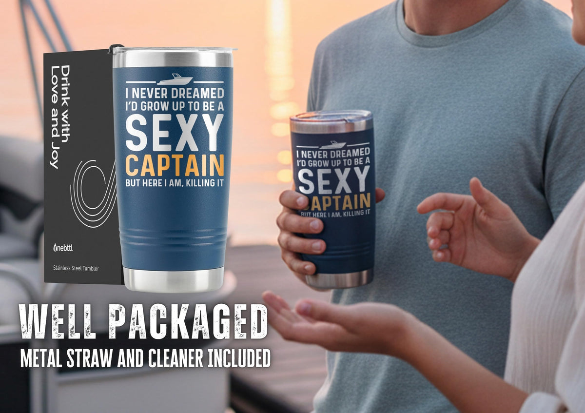 Onebttl Sexy Captain tumbler ideal for sea days and boating