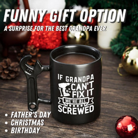 Onebttl mug displays witty quote for grandfathers as a thoughtful gift.