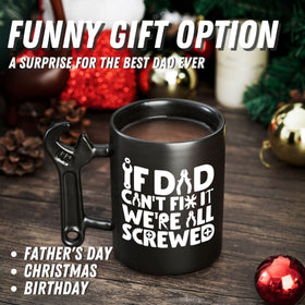 Onebttl wrench-handle detail highlighting unique design for dad gifts.
