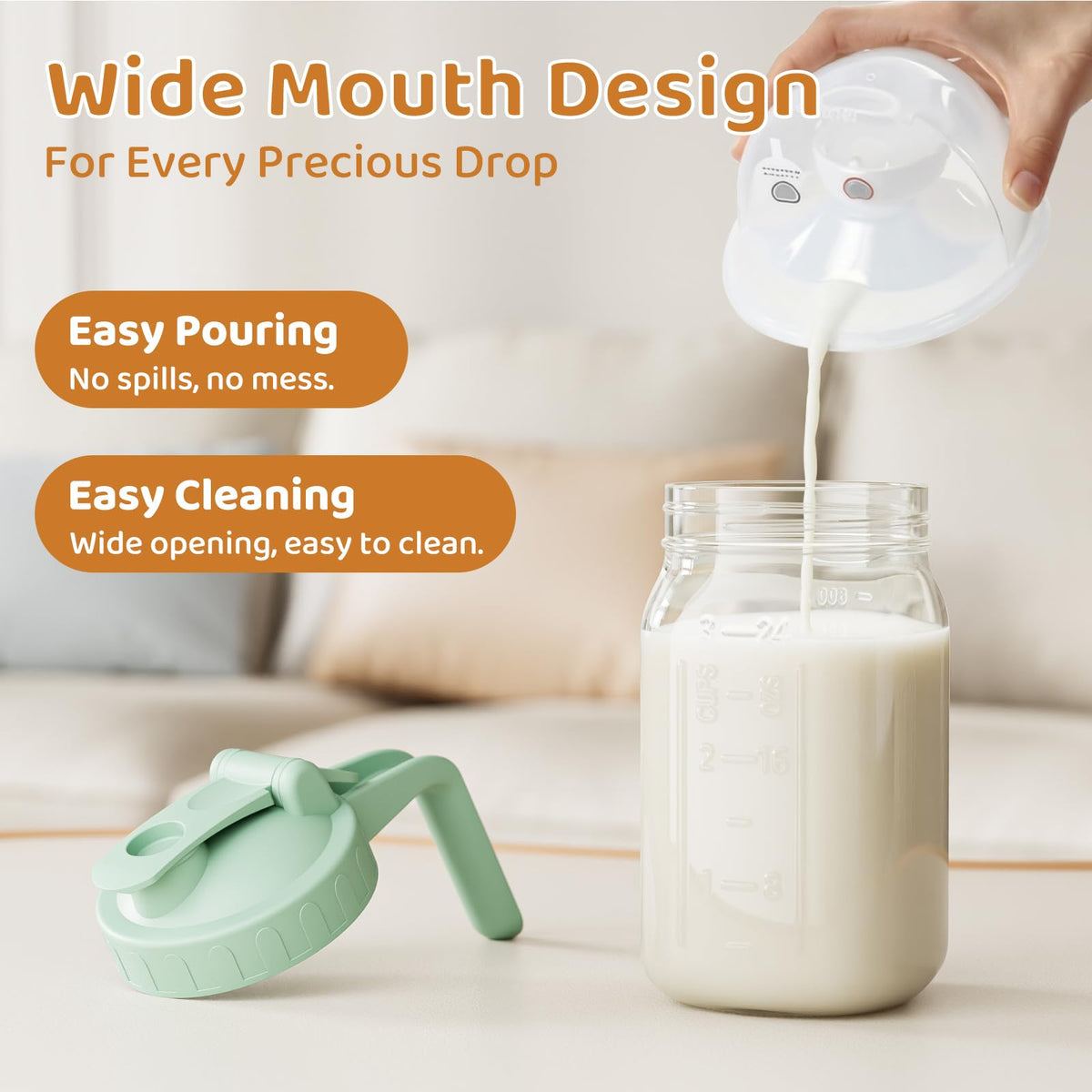 OneDream 32oz mason jar serves cold beverages and entertaining.