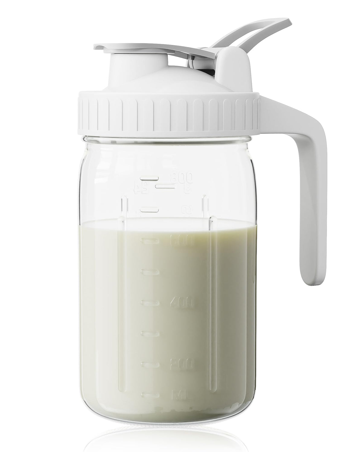 OneDream breast milk pitcher with flip-cap pour spout keeps drinks fresh and portable.