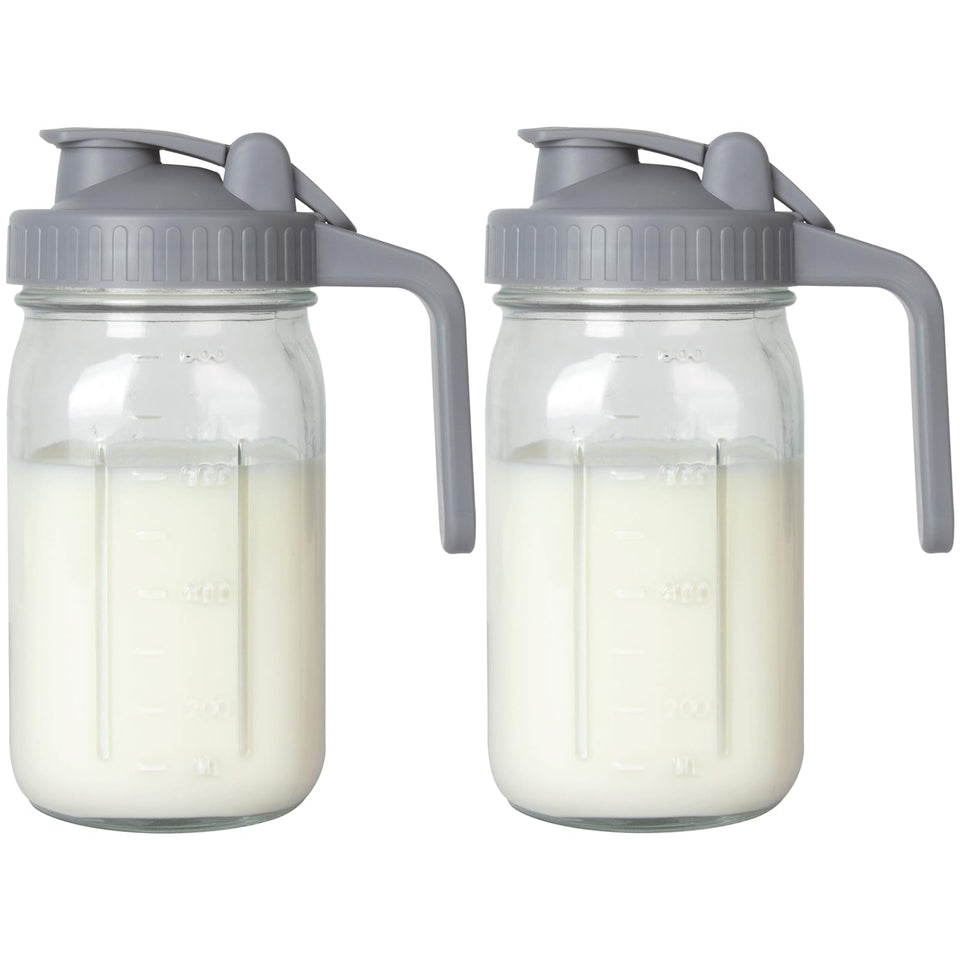 OneDream breastmilk pitcher 32oz for easy fridge storage and mess-free pouring.