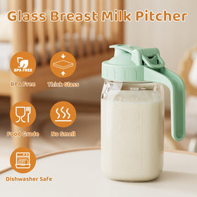 OneDream pitcher features an ergonomic thick handle for comfortable pouring.