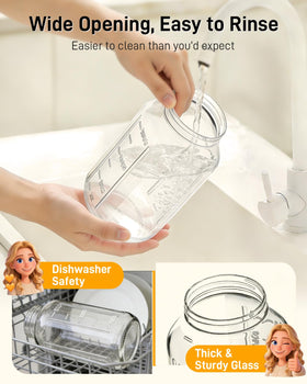 OneDream ergonomic-thickened-handle pitcher offers secure grip.