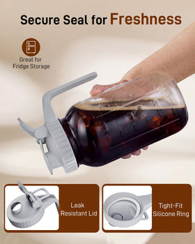 OneDream 64oz food-grade mason jar for safe cold brew