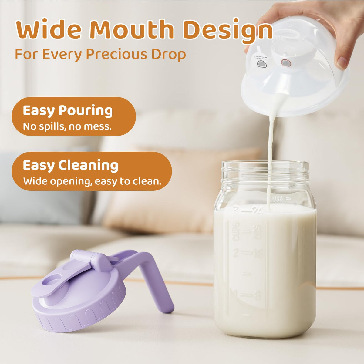 OneDream fridge-safe and dishwasher-friendly jar for beverage storage.