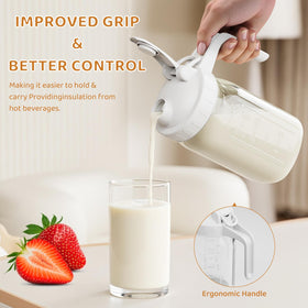 OneDream glass jar with leak-proof lid safe for fridge storage and easy cleaning.