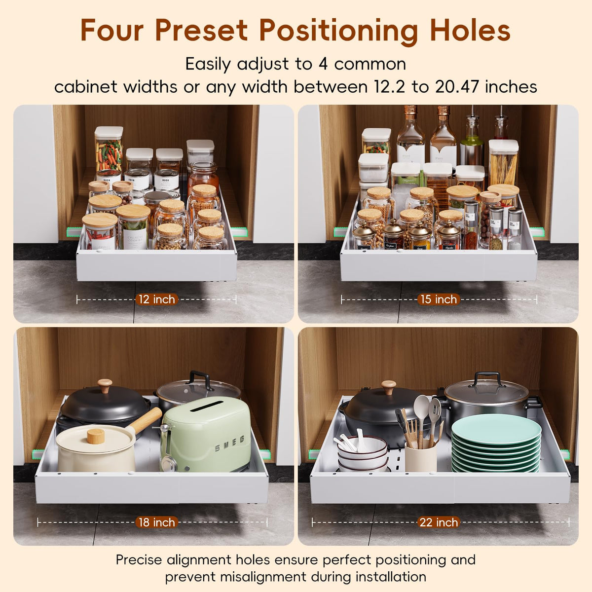 Height-raising pads enable use with framed cabinets