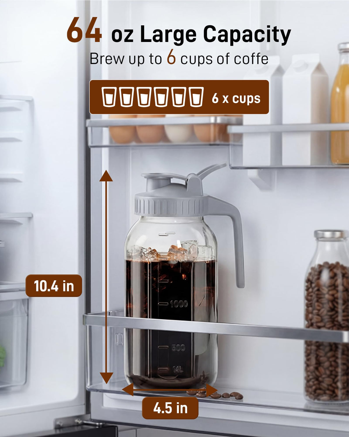OneDream lid and pour spout design for spill-free serving