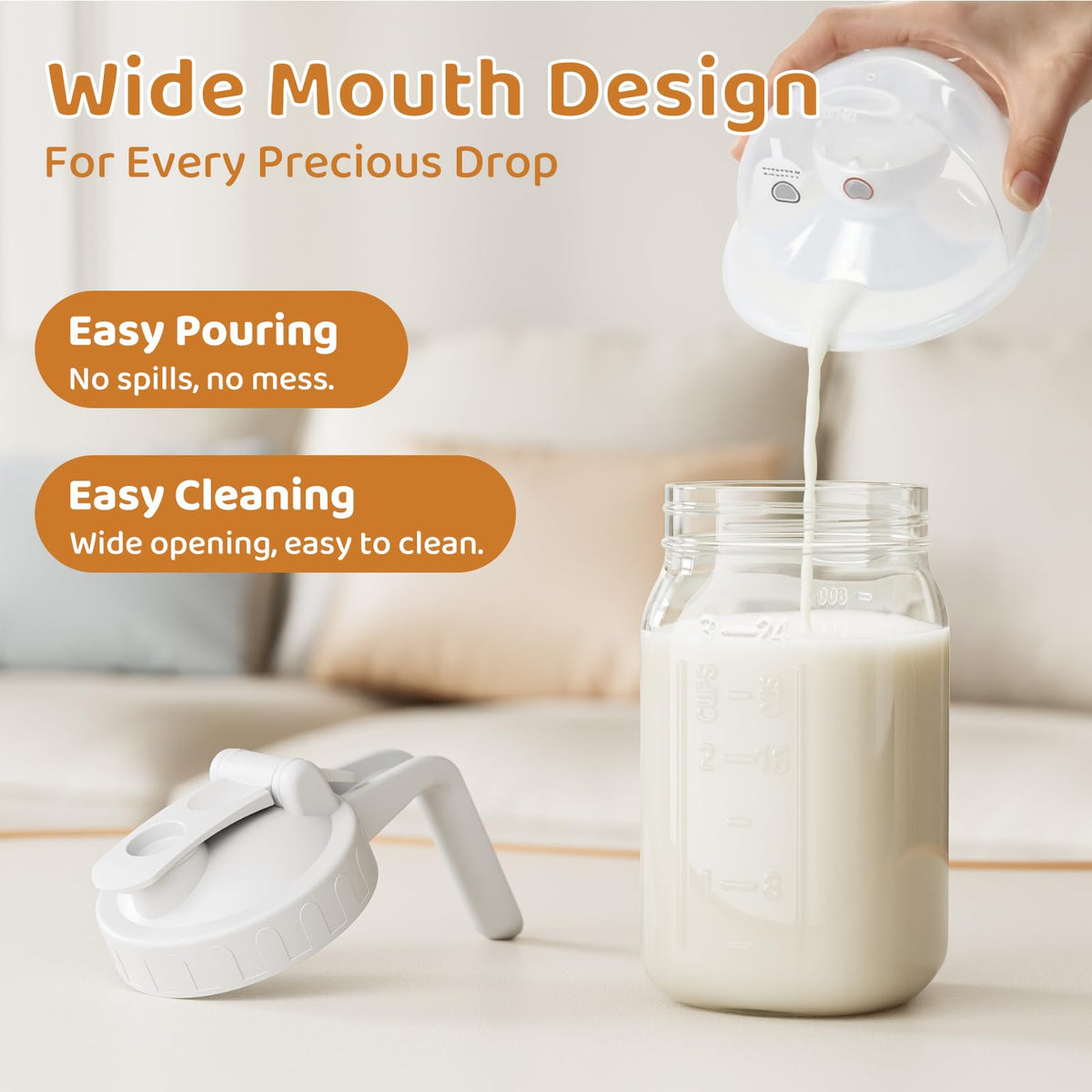OneDream refrigerator-safe glass jug, BPA-free for clean, odor-free beverages.