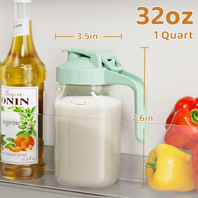 OneDream wide-mouth jar with pour spout, ideal for iced tea and cocktails.