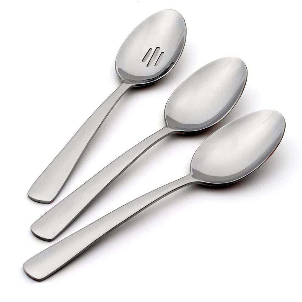 Oneida Aptitude 18/0 silverware set on dining table, modern and durable.