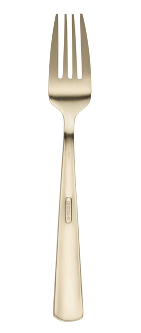 Oneida Aptitude Champagne Satin flatware is dishwasher-safe for easy cleanup.