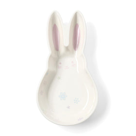 Oneida Bunny Hop Bunny Platter on a table setting for Easter brunch and dessert