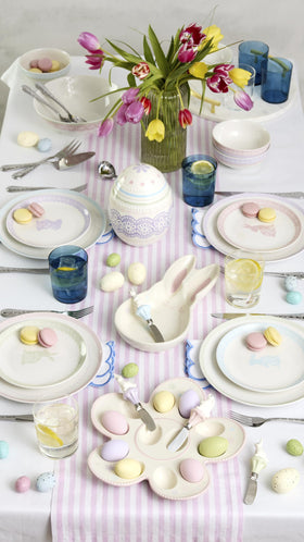 Oneida Bunny Hop Easter table display with coordinated pieces