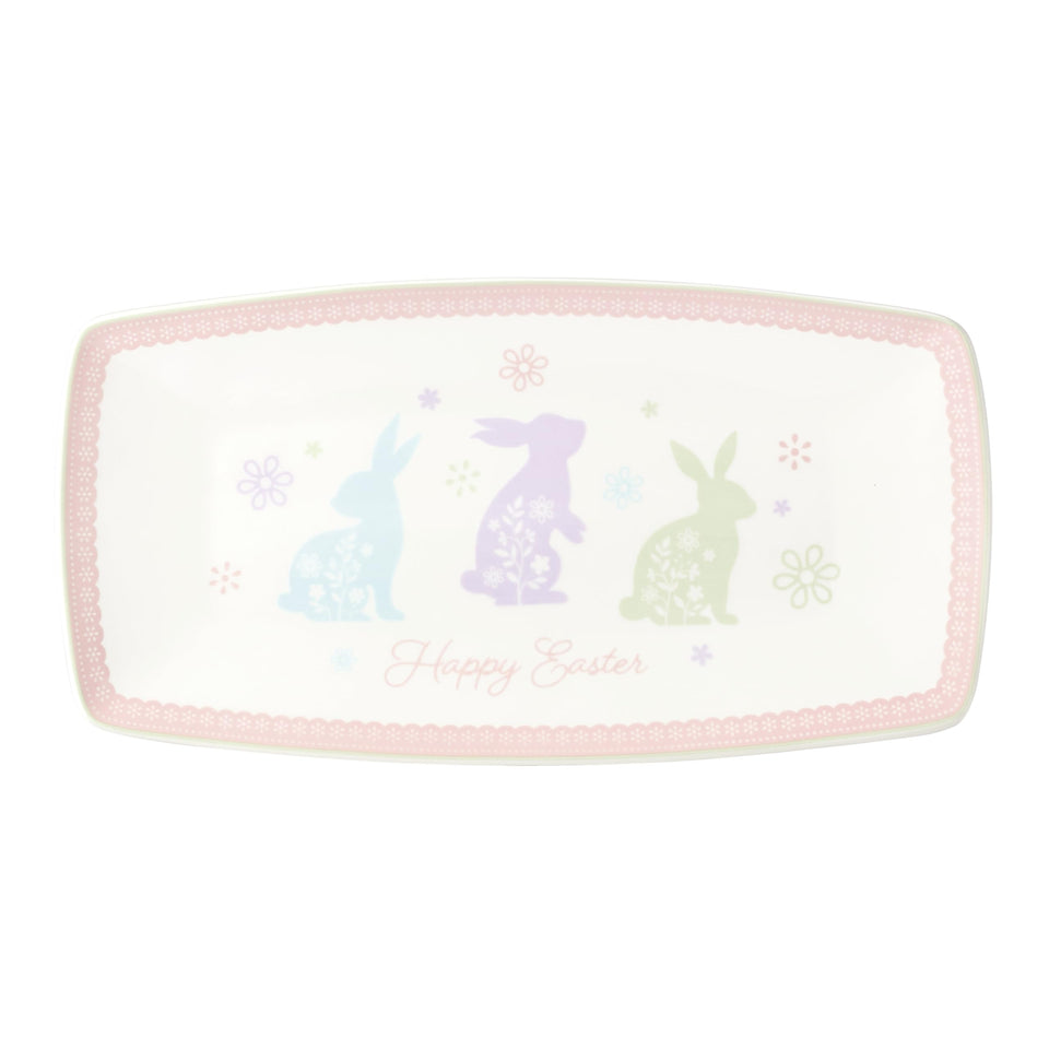 Oneida Bunny Hop hors doeuvres tray front view for festive entertaining