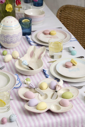 Oneida Bunny Hop pastel table setup showing coordinating dining scene