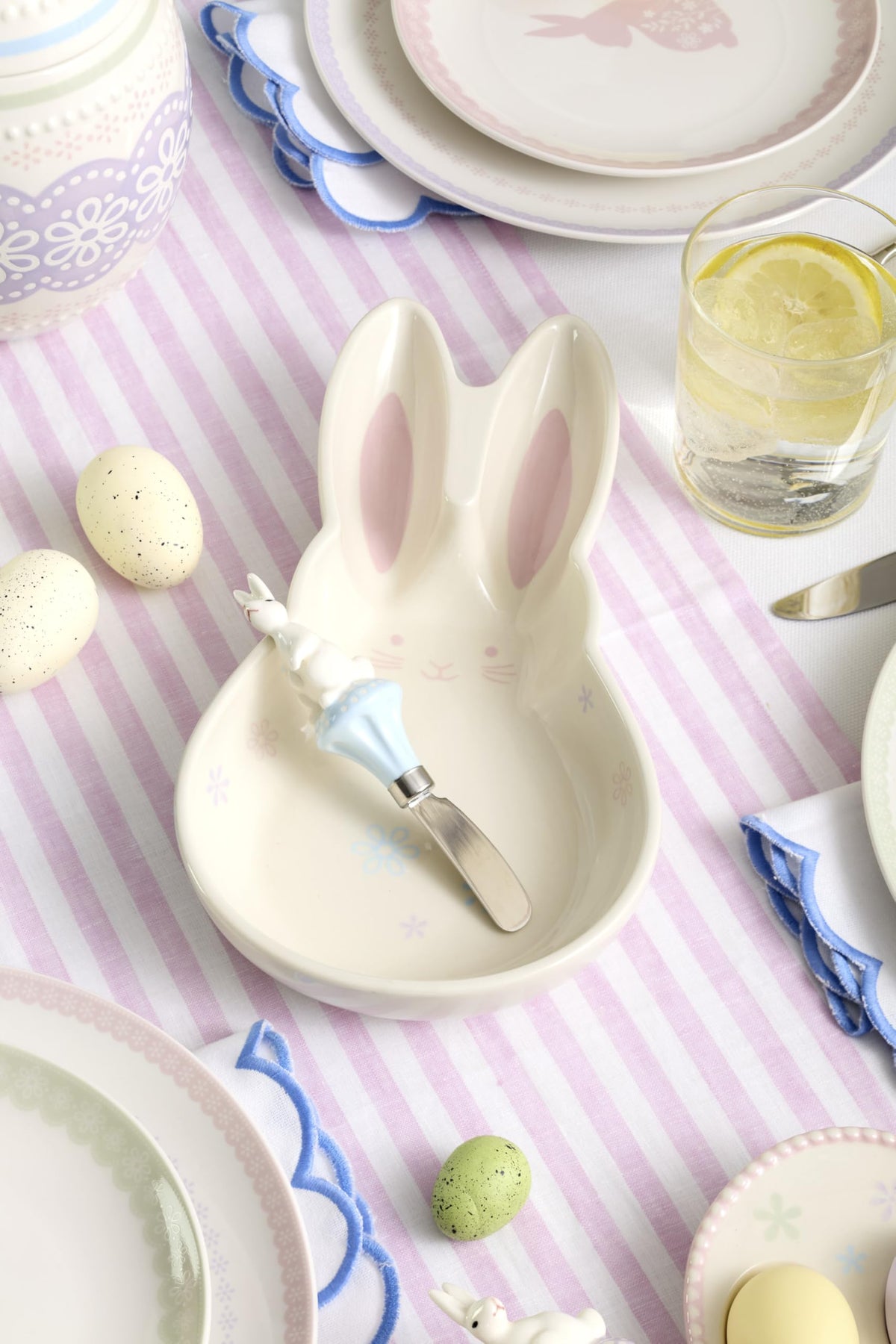 Oneida Bunny Hop serving idea with platter as centerpiece for spring gatherings