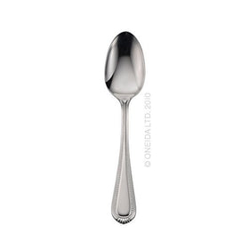 Oneida Countess flatware shows a beaded rim for an elegant table setting.