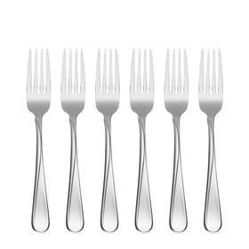 Oneida Flight 6-piece dinner fork set for everyday dining with durable 18/0 steel.