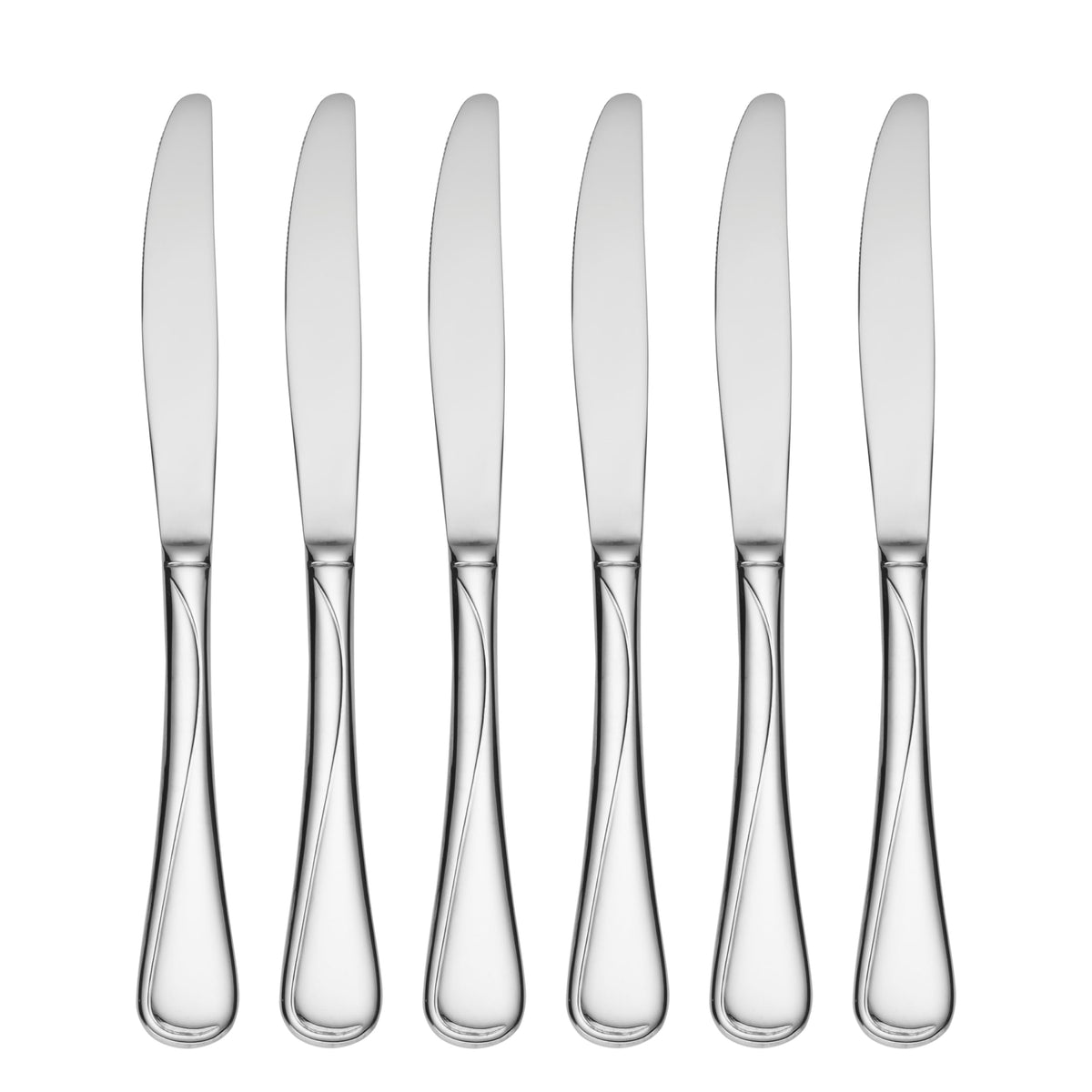 Oneida Flight dinner knife 6-piece set laid out for daily dining