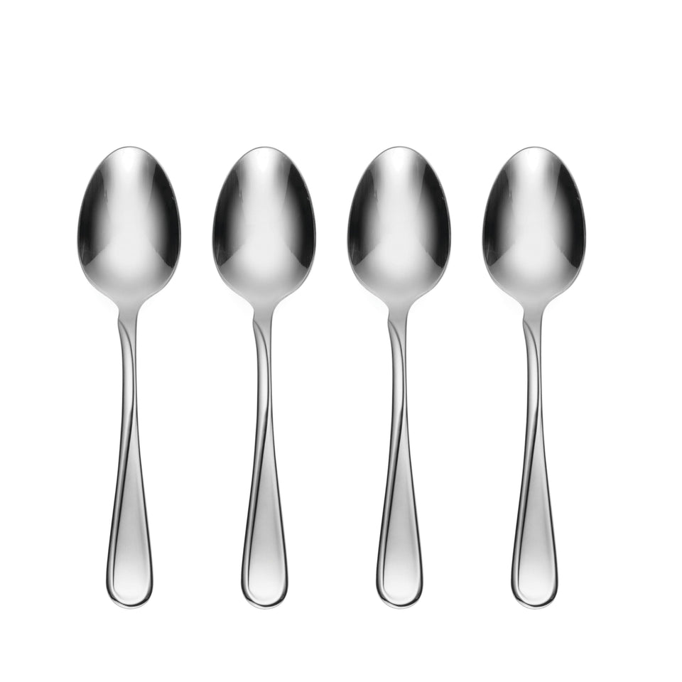 Oneida Flight dinner spoon with a mirrored finish for elegant dining.