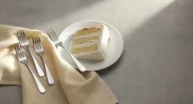 Oneida Flight flatware shown as dishwasher-safe for easy cleanup.