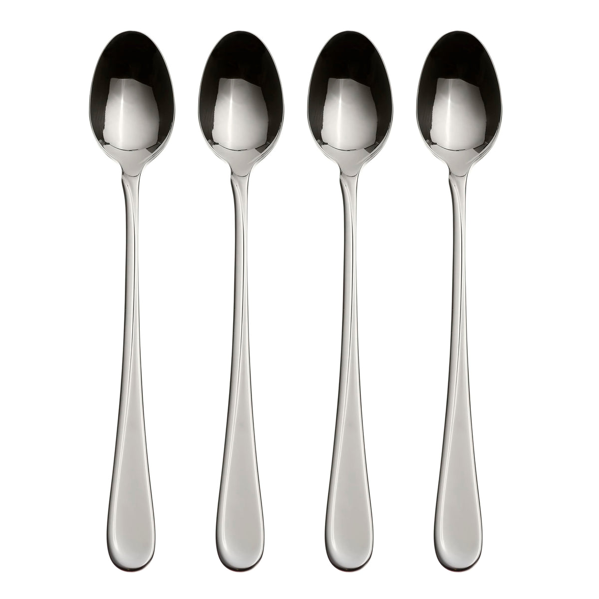 Oneida Flight iced tea spoons front view, adds mid-century style to table settings.