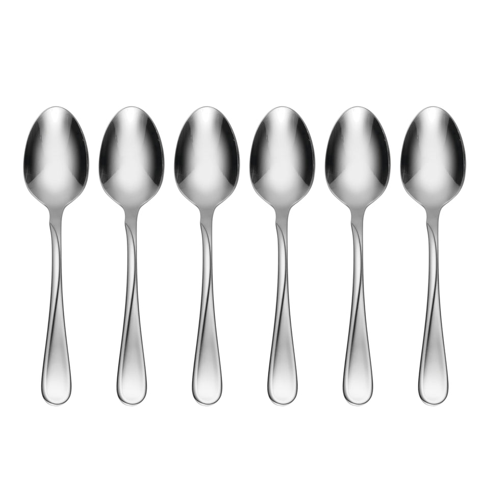 Oneida Flight six-piece teaspoon set with sculptural form for daily dining.