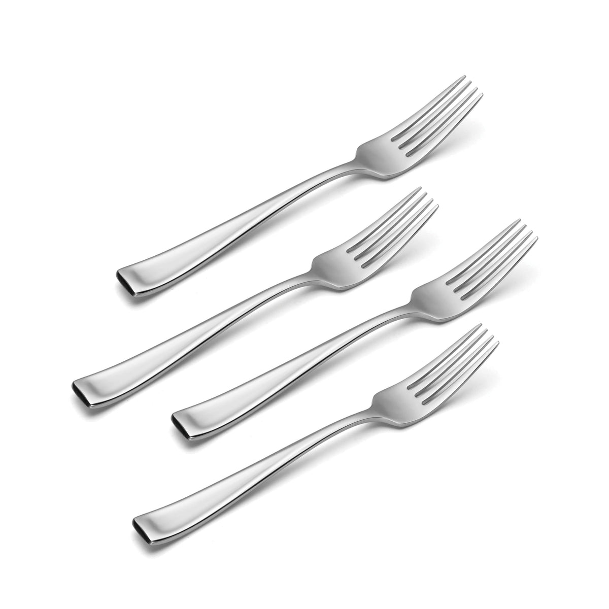 Oneida Moda 18/10 stainless steel forks resist rust for lasting shine.