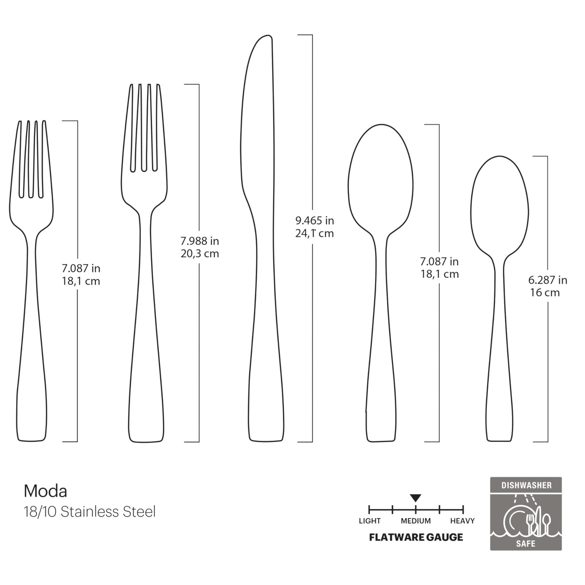 Oneida Moda salad fork design complements modern table settings
