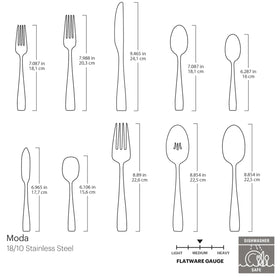 Oneida Moda salad fork ideal for everyday salads and entrees.