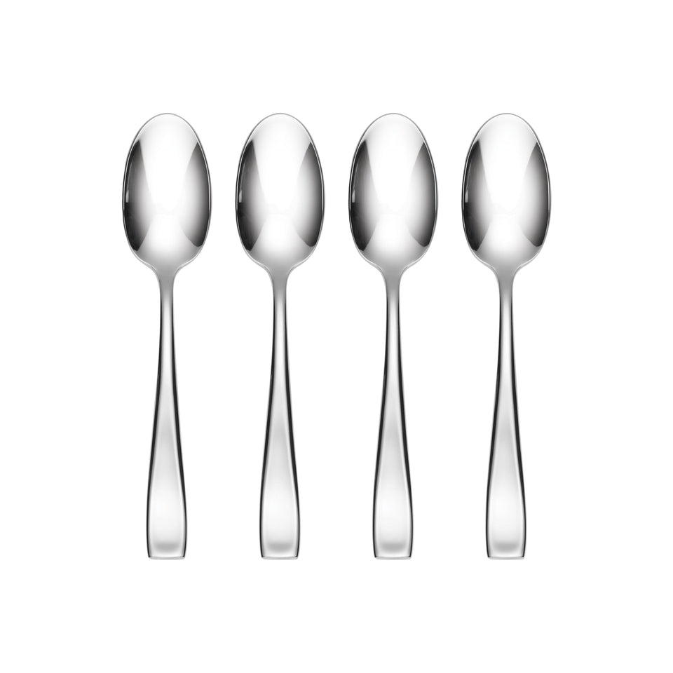 Oneida Moda 4-piece teaspoon set with a mirror finish for everyday dining.