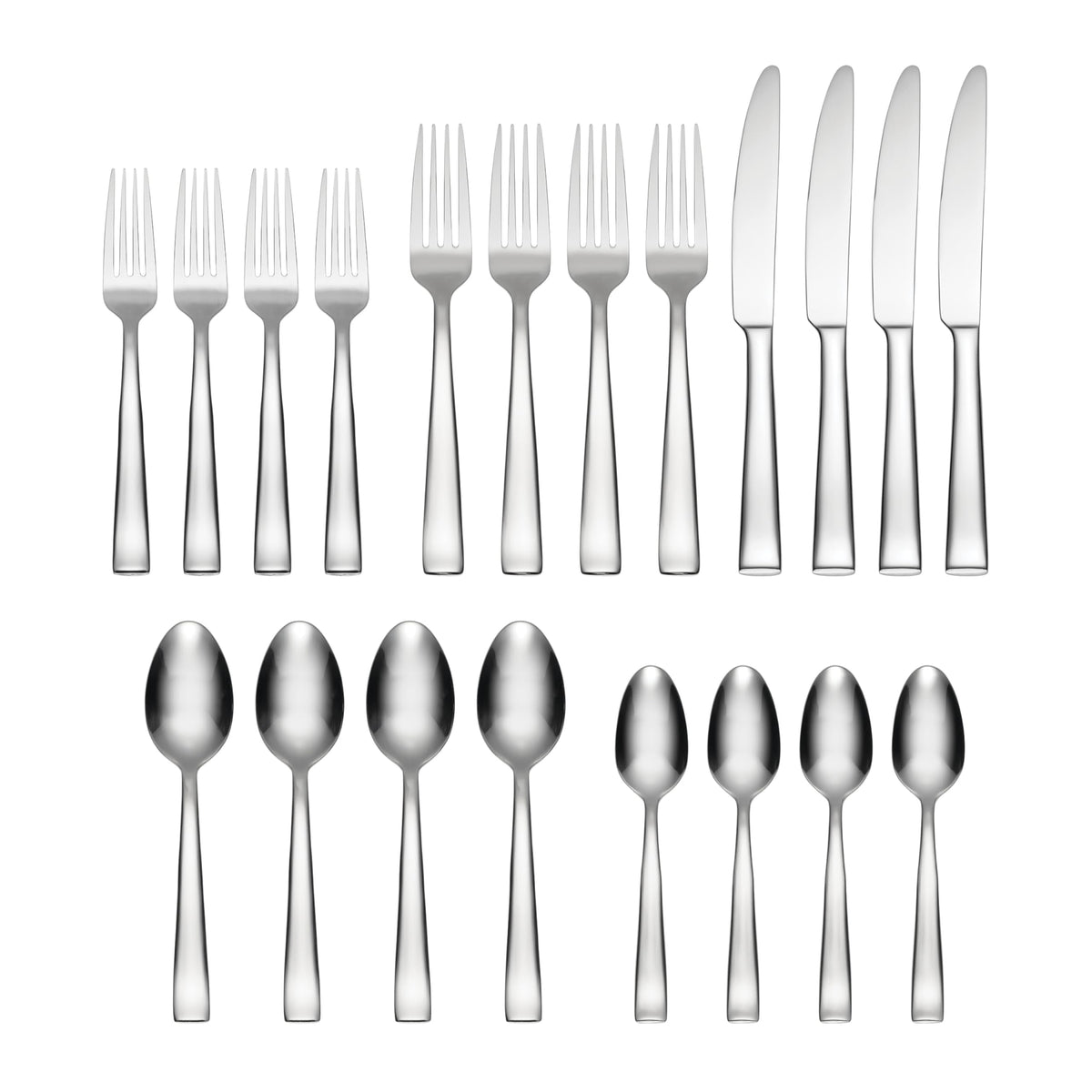 Oneida Monolith dinner fork with crisp square-end design.