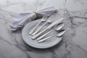 Oneida Monolith 18/0 stainless steel flatware detail.