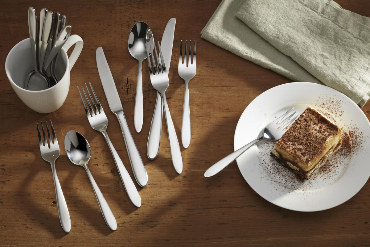 Oneida Mooncrest flatware shown on a dining table for everyday use ideas