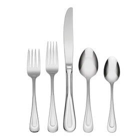 Oneida Satin Sand Dune 45-piece flatware set for 8, durable daily elegance in stainless steel