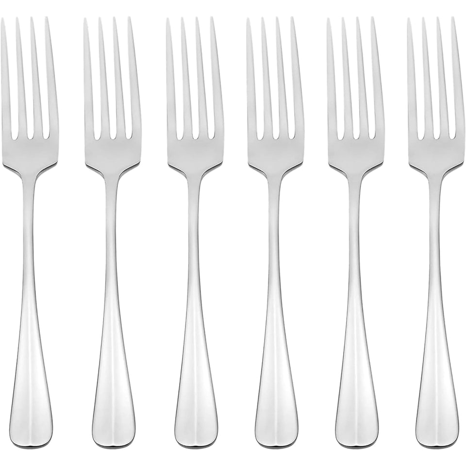 Oneida Savor dinner fork set with mirror finish and modern design for stylish meals.