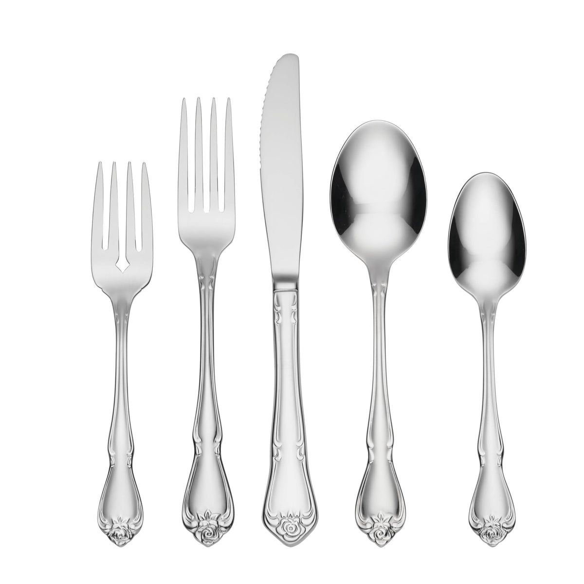 Oneida True Rose dinner fork for everyday dining with timeless elegance