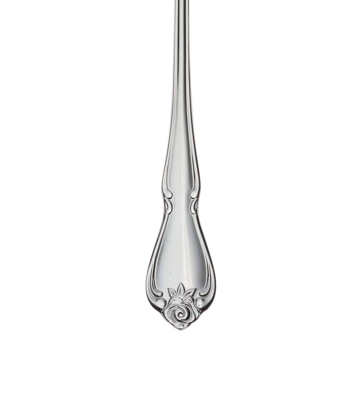 Oneida True Rose 18/0 stainless steel spoons that are rust resistant and dishwasher safe.