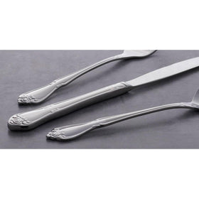 Oneida True Rose dining spoons arranged for relaxed entertaining