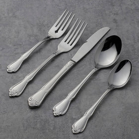 Oneida True Rose silverware on a table setting, highlighting timeless elegance and practicality.